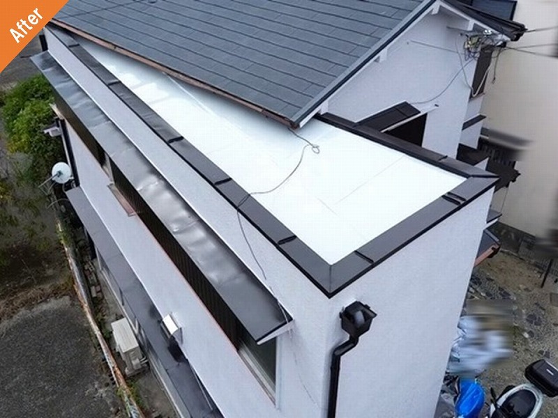 羽曳野市のウレタン防水後の築53年の戸建て住宅