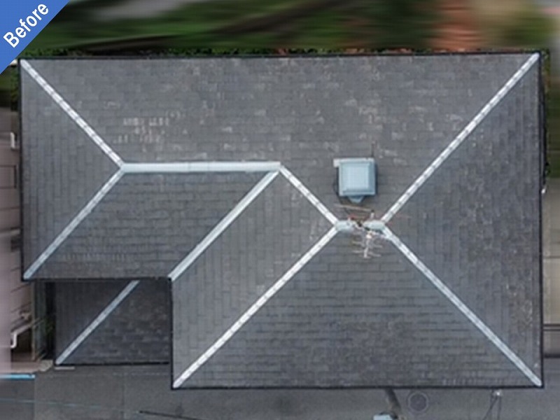 屋根塗装前のパナホームのナショナル瓦