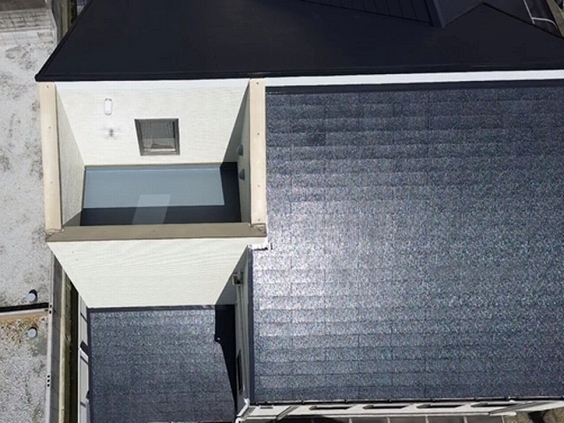 屋根塗装後のドローン撮影