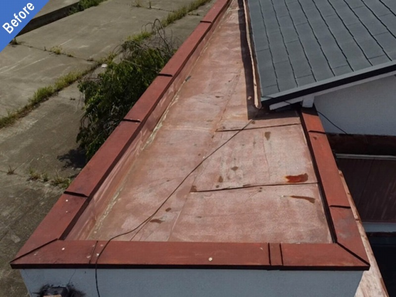 ウレタン防水前の陸屋根