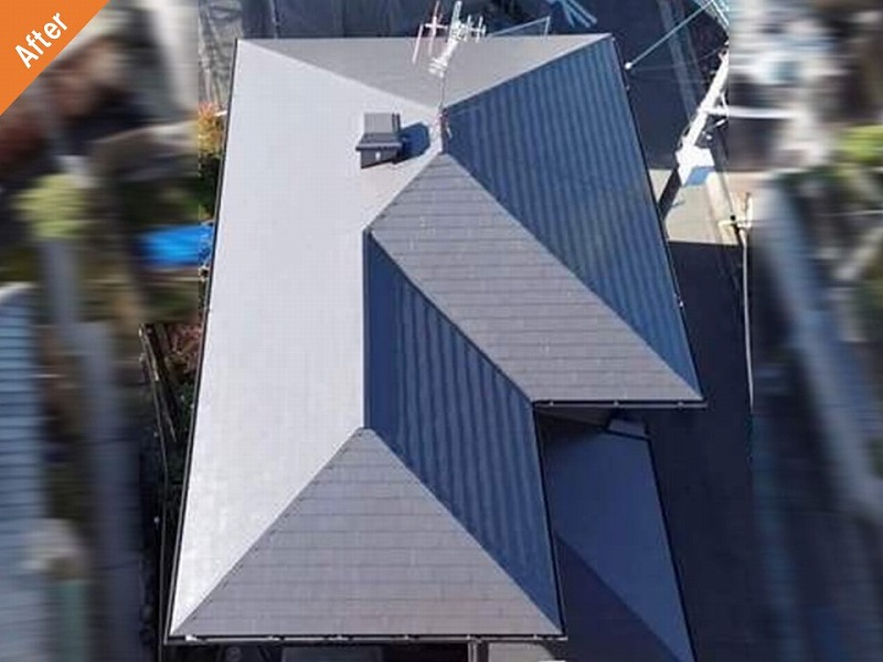 屋根塗装後のパナホームのスレート瓦