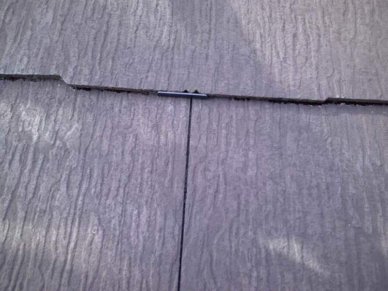 タスペーサー設置後のスレート瓦