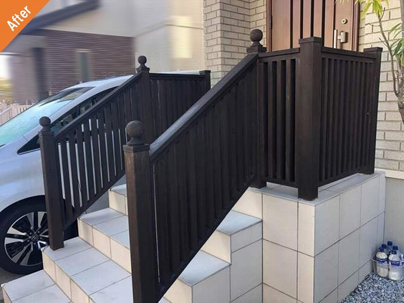 外壁塗装後の玄関周辺