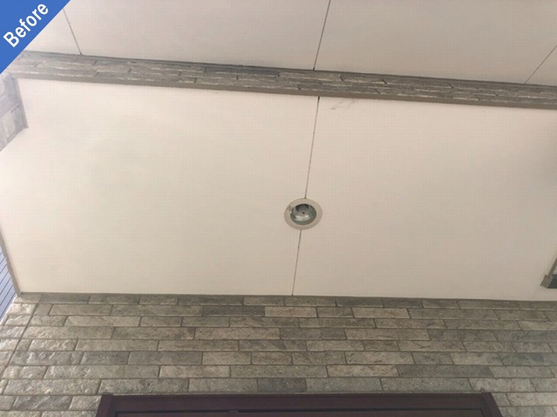 外壁塗装前の玄関軒天