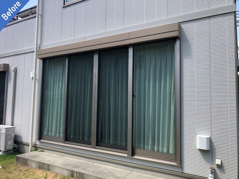 外壁塗装前のトヨタホームの1階