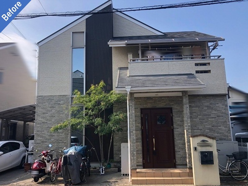 松原市の外壁塗装前の戸建て住宅