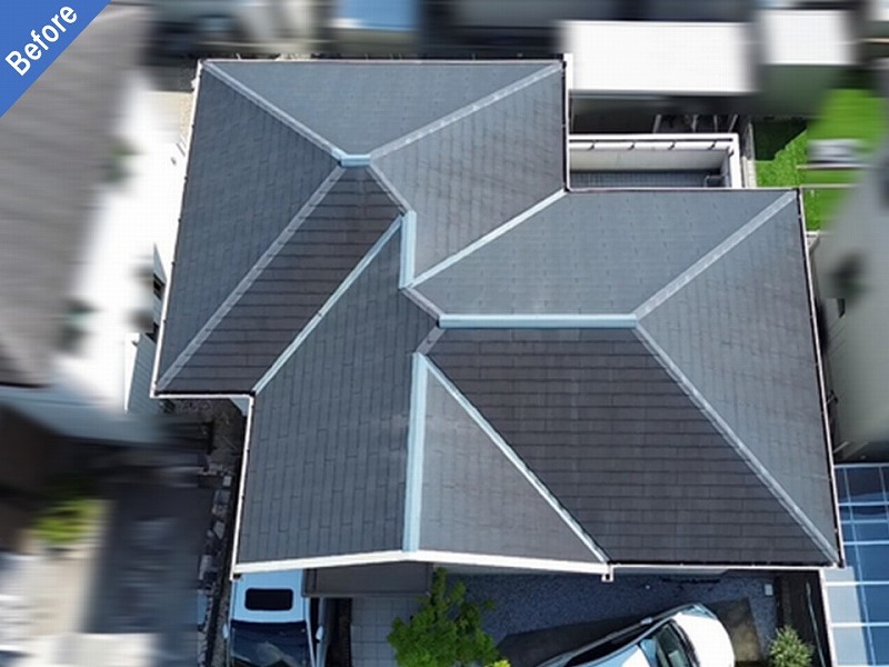 屋根塗装前のコロニアルグラッサ