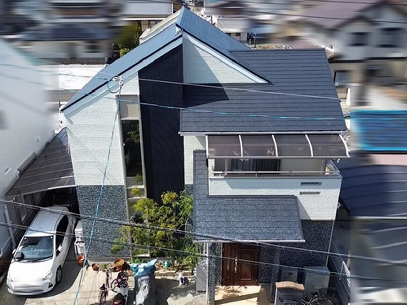 外壁・屋根塗装後の全景