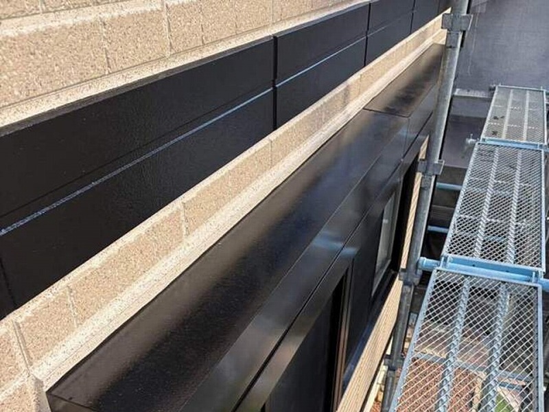 塗装後の幕板とシャッターボックス