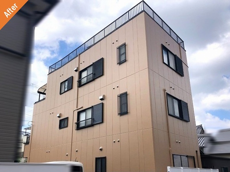 外壁塗装後のALC外壁の戸建て住宅