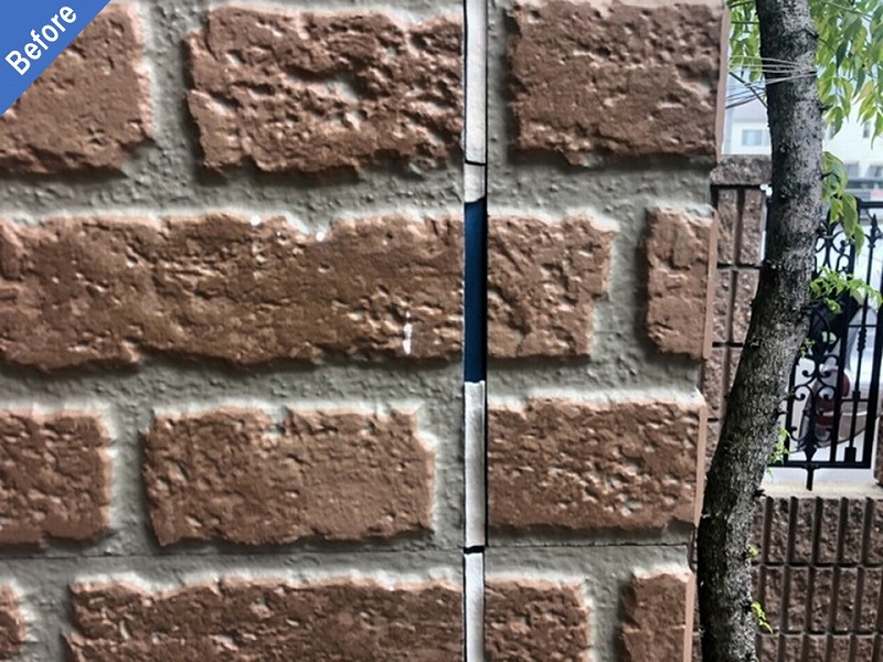 外壁塗装前の窯業系サイディングの目地