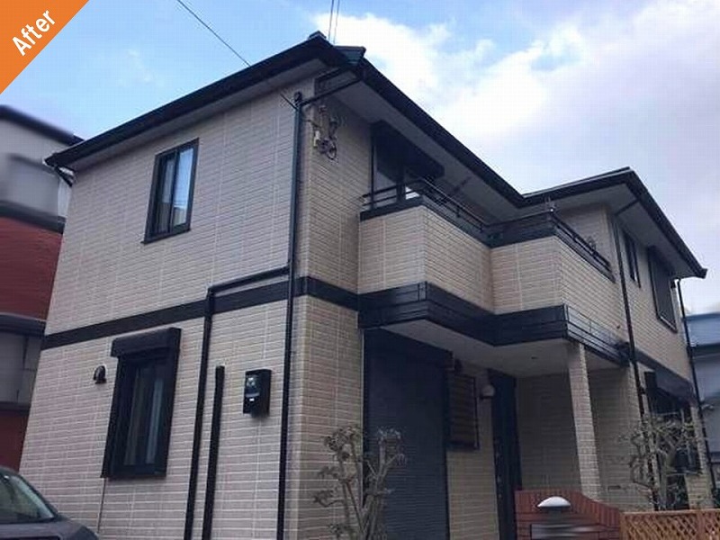 兵庫県芦屋市のダブルトーンダイヤモンドで外壁塗装後の大和ハウス