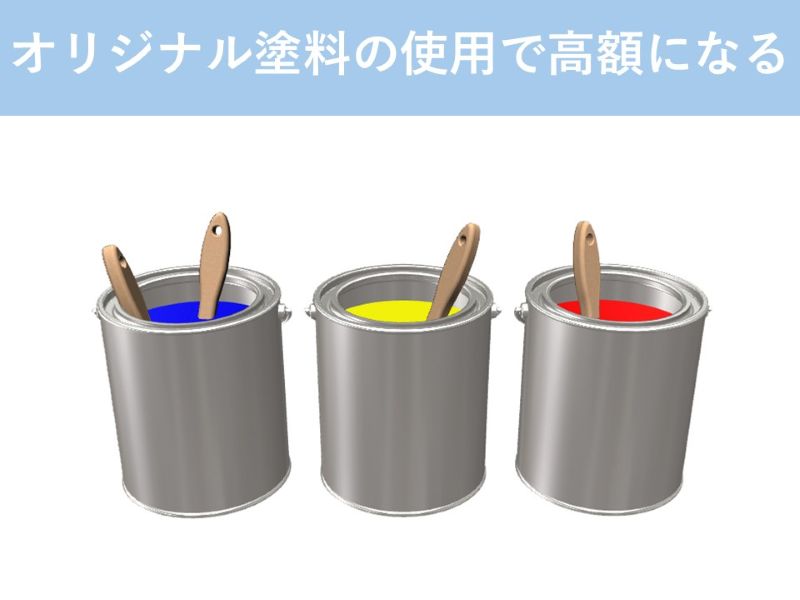 オリジナル塗料の使用で高額になる