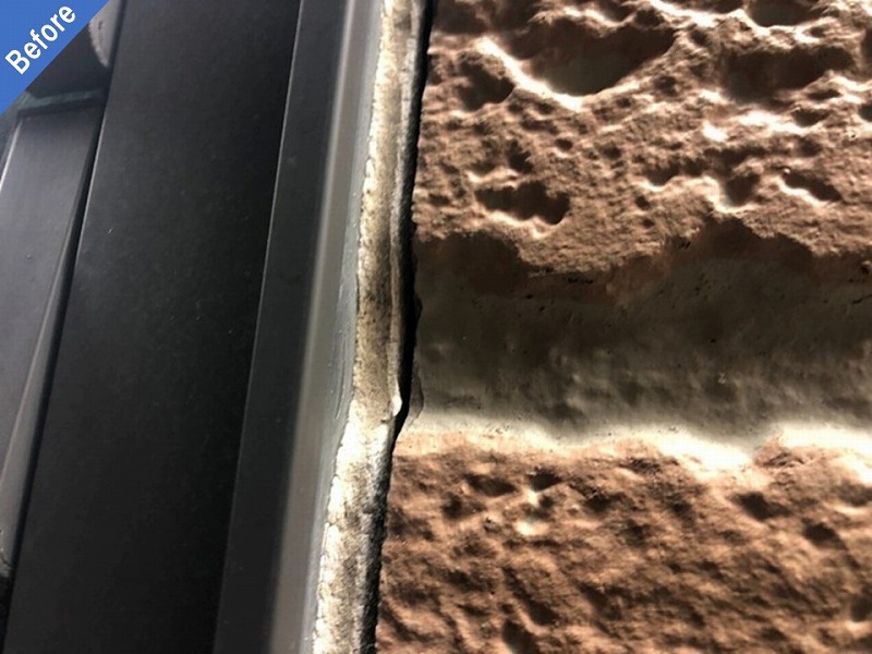 外壁塗装前のサッシ廻り