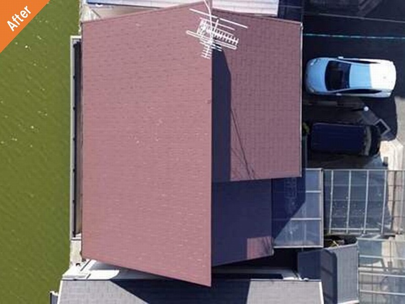 屋根塗装後の屋根全景