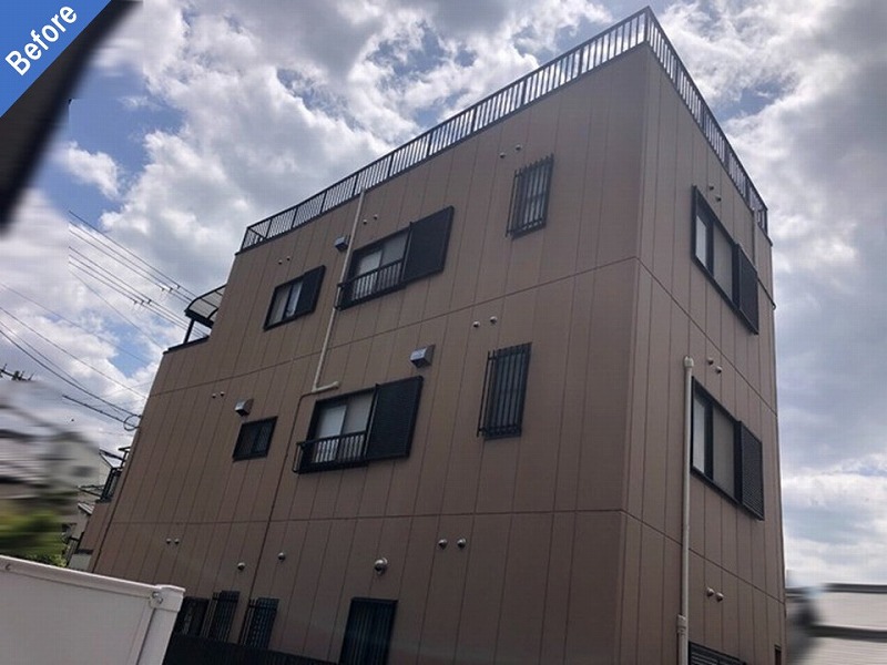 外壁塗装前のALC外壁の戸建て住宅