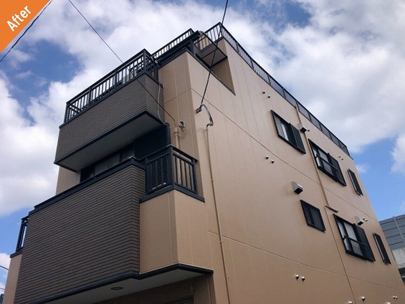 松原市の外壁塗装後のALC外壁の住宅