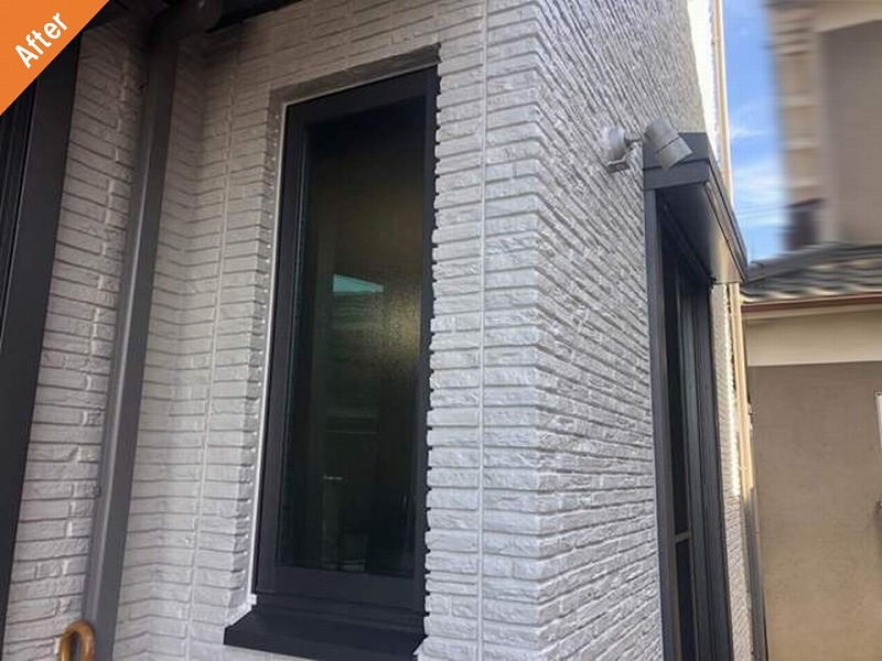 外壁塗装後の積水ハウスのサッシ廻りのダインコンクリート