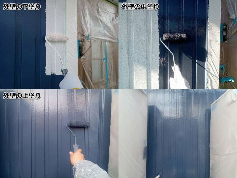 スウェーデンハウスの外壁塗装の様子