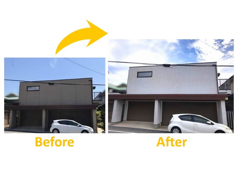 施工費約219万円のミサワホーム外壁塗装の施工事例（ビフォーアフター）