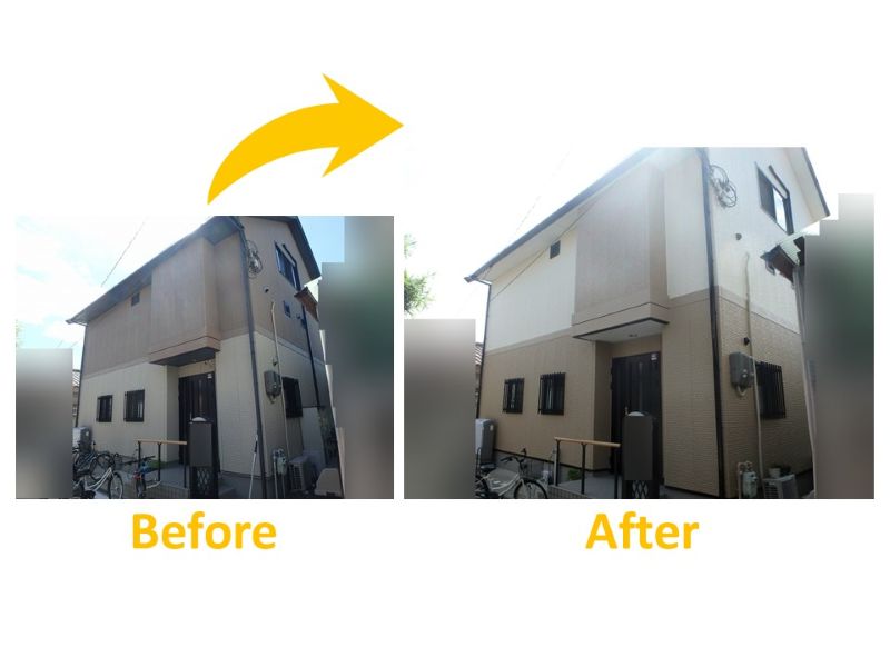 ミサワホーム築16年の外壁塗装の施工事例(施工費用:約92万円)(ビフォーアフター)