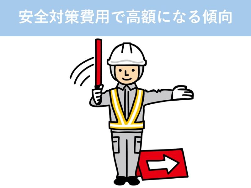 安全対策費用で高額になる傾向