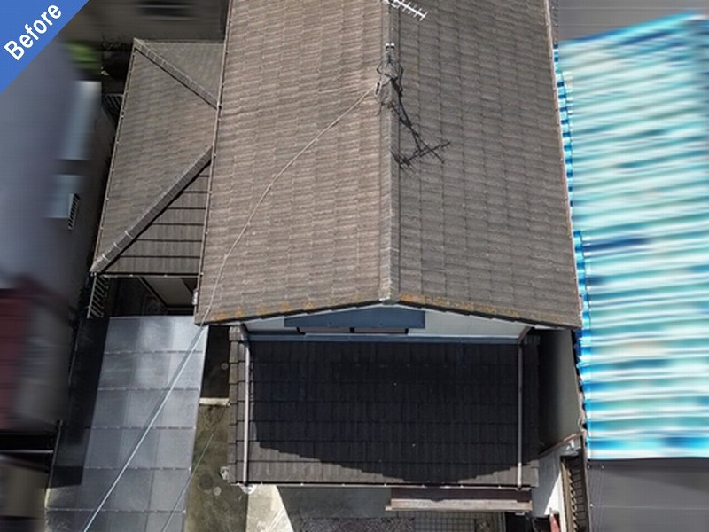 屋根塗装前のモニエル瓦