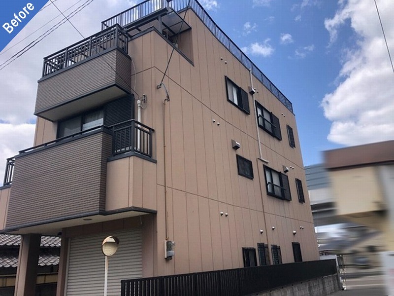 松原市の外壁塗装前の戸建て住宅