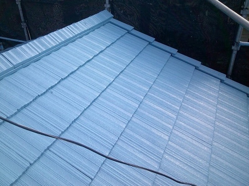 屋根塗装後のモニエル瓦