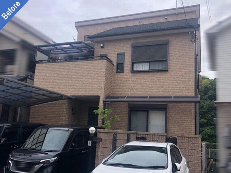 羽曳野市の外壁塗装前の戸建て住宅