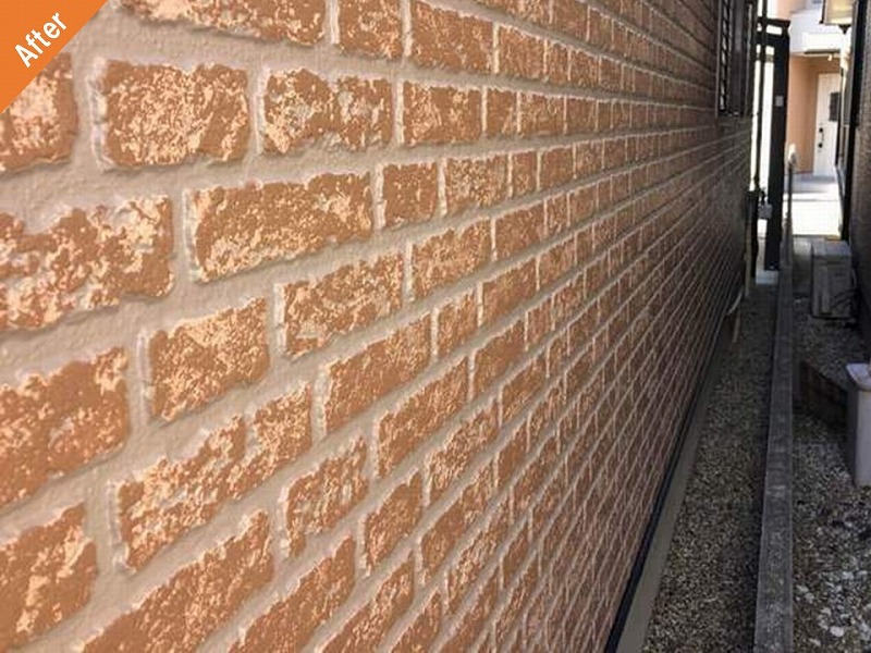 マーブルトーンで外壁塗装後の窯業系サイディング側面