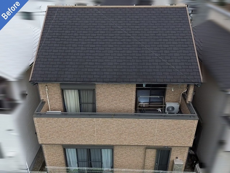 屋根・外壁塗装前の戸建て住宅