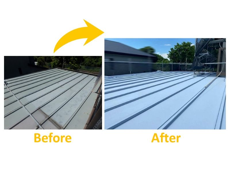 パナホームの瓦棒屋根の屋根塗装（施工費用：約47万円）（ビフォーアフター）