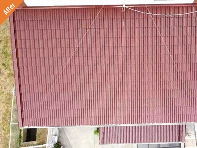 羽曳野市の遮熱フッ素塗料で屋根塗装前の退色が進んだセメント瓦