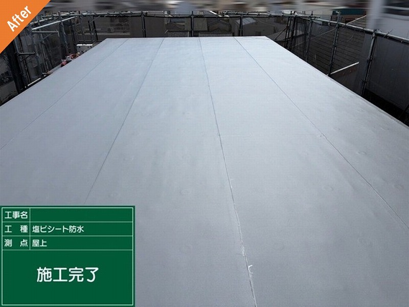 大阪市此花区の塩ビシート防水後の屋上