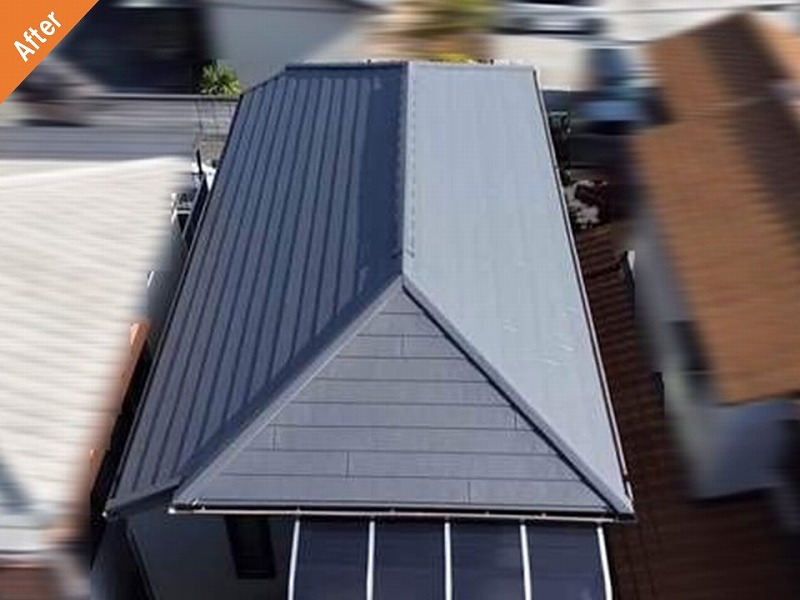 屋根カバー工法後の積水ハウス