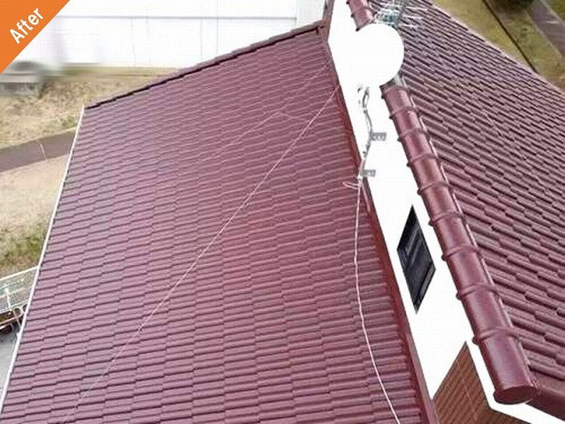 屋根塗装後のセメント瓦