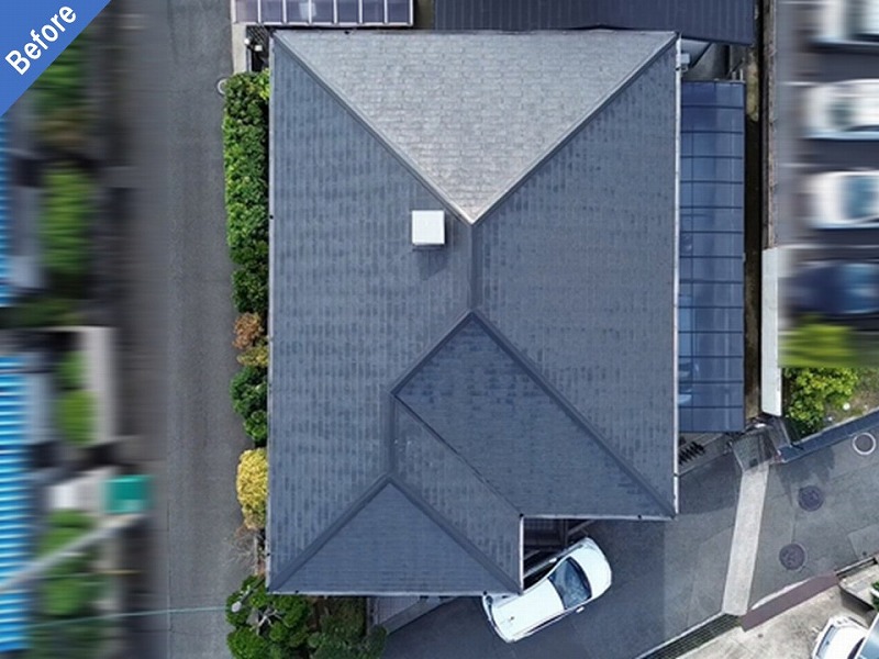 屋根カバー工法前の旭化成ヘーベルハウス