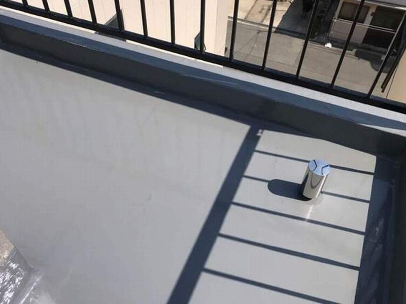 ウレタン防水工事後のベランダ
