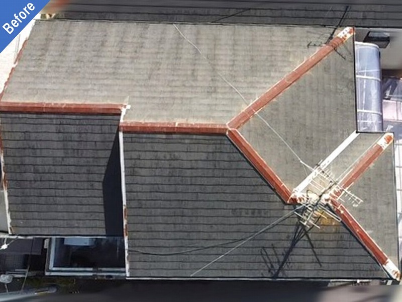 屋根塗装前のスレート瓦