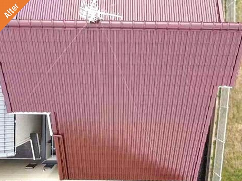 羽曳野市の屋根塗装後のセメント瓦