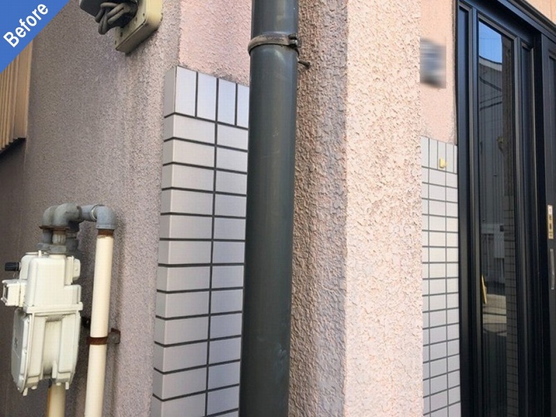 外壁塗装前の玄関廻り