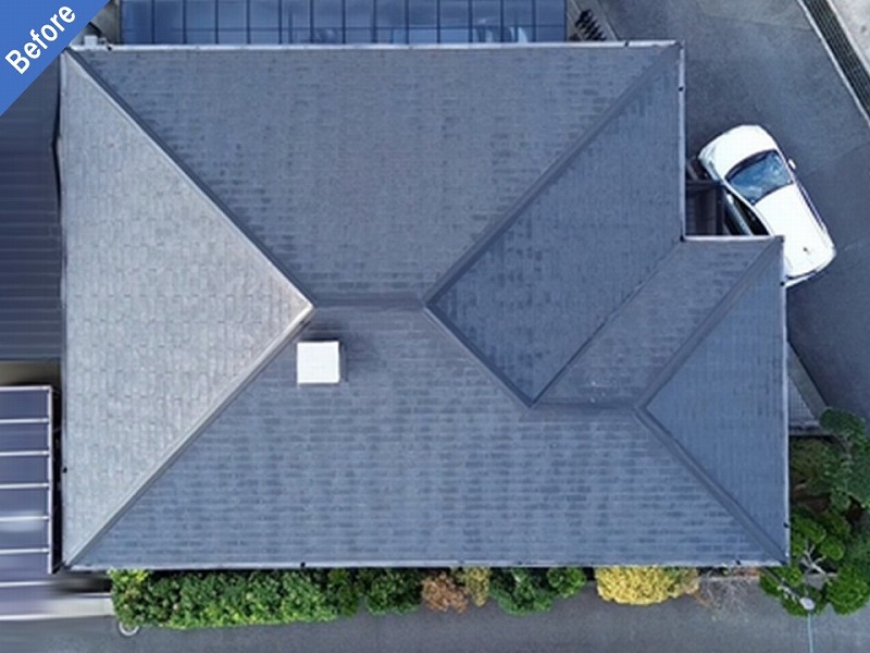 寝屋川市の屋根カバー工法前の旭化成ヘーベルハウスの屋根