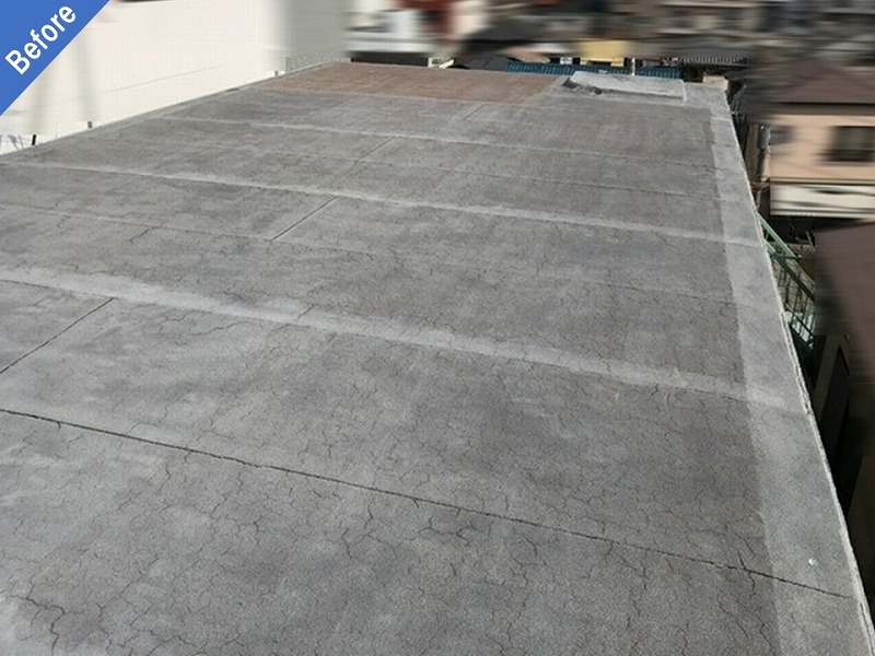 塩ビシート防水前のマンション屋上