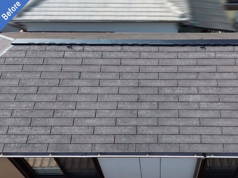屋根カバー工法前のグリシェイドNEO