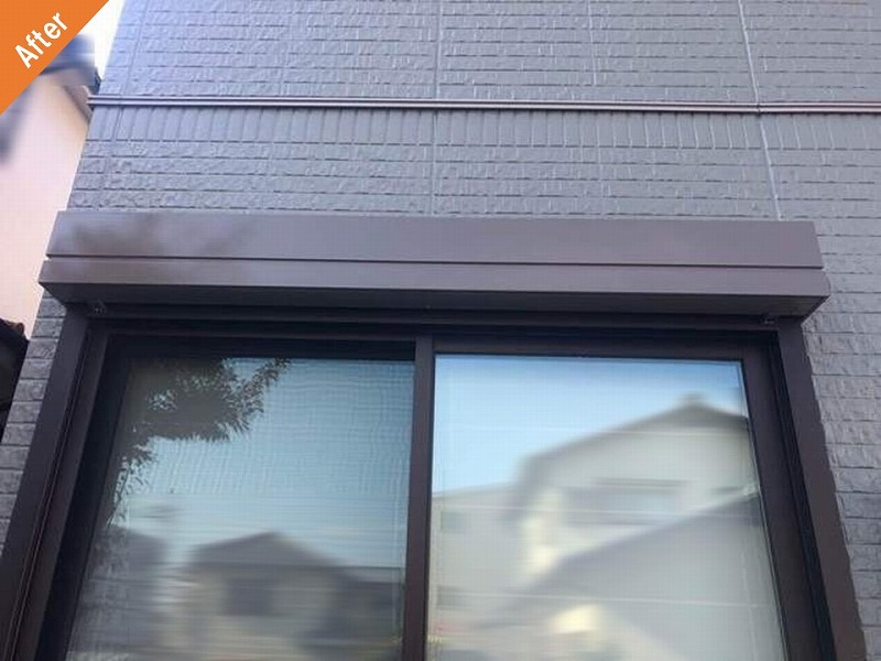 外壁塗装後のシャッターボックス