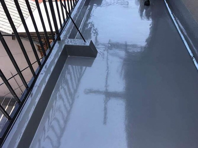 ウレタン防水施工後のマンション