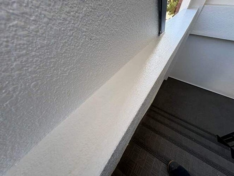 共用部の外壁の汚れの清掃完了