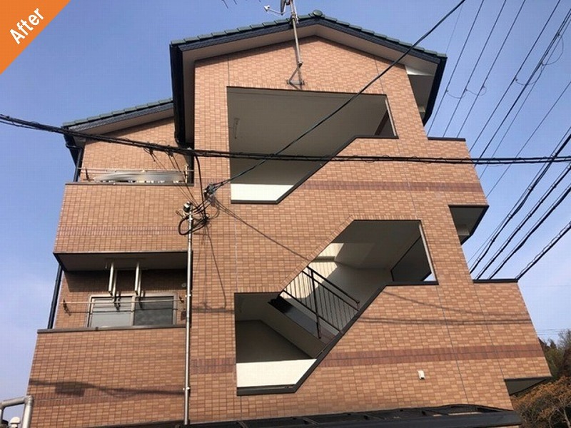 外壁塗装後のマンション