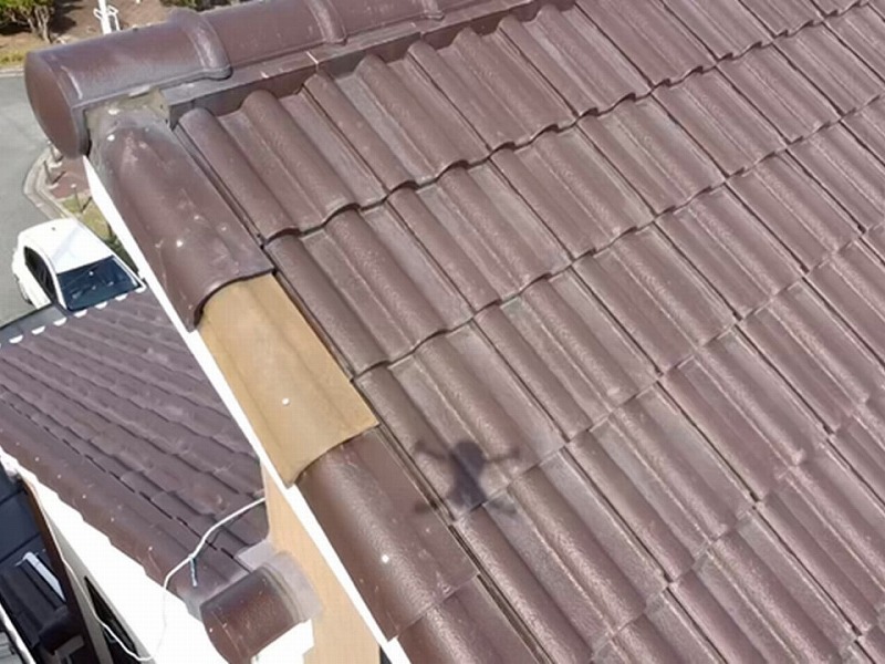 セメント瓦のドローン点検